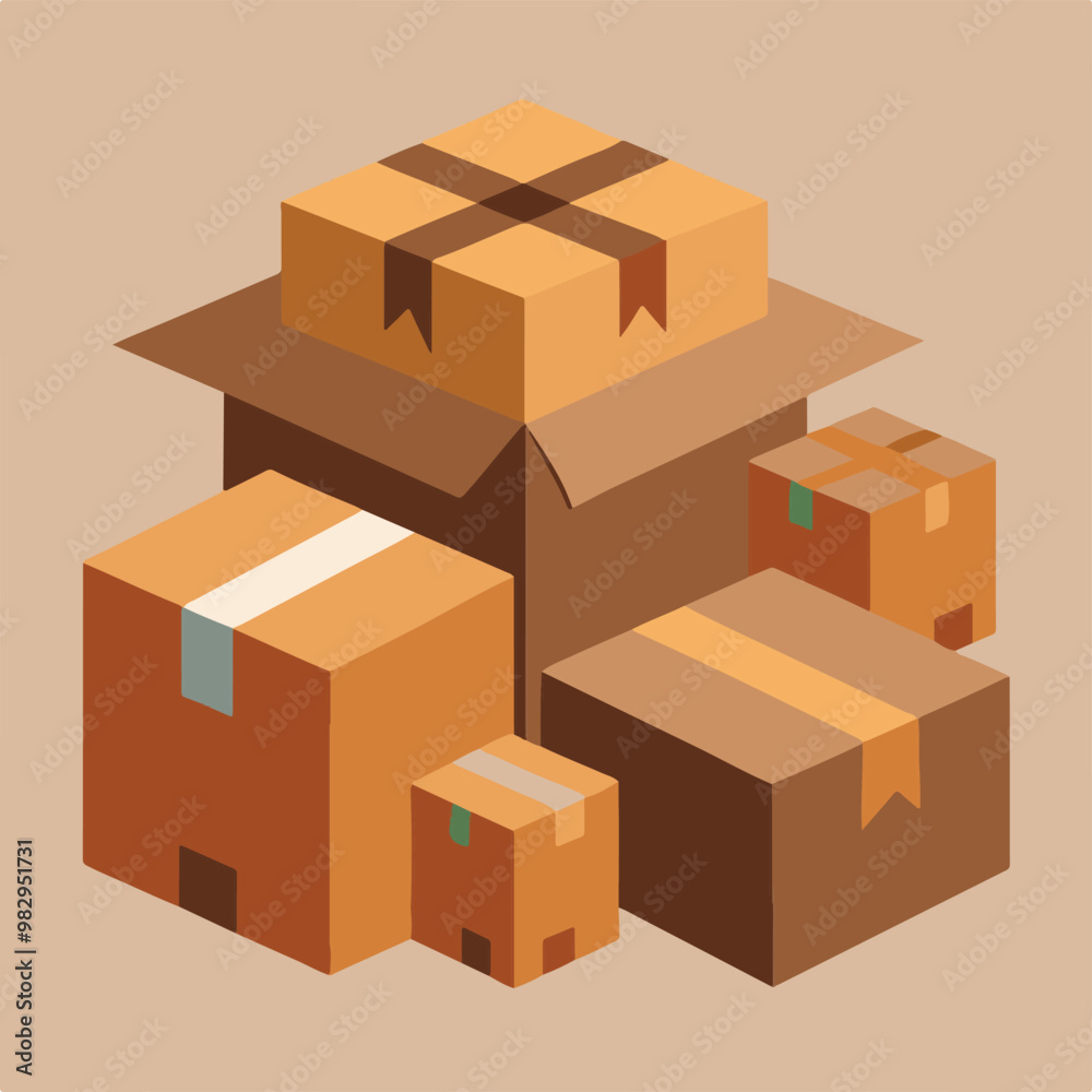 Obraz premium cardboard boxes on a white background