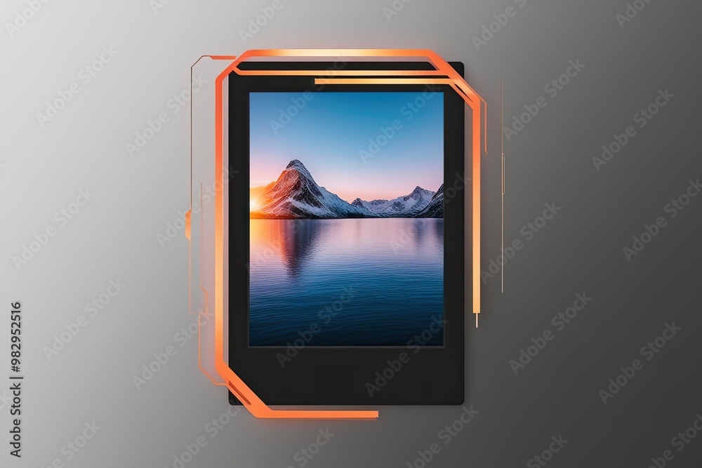 Fototapeta premium Futuristic Polaroid Frame with Innovative Isolated Design