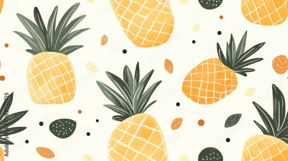 Tasty pineapple seamless pattern design