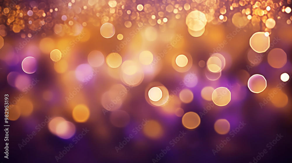 Blur bookeh gold lights or flashes on a violet color background Blur bookeh gold lights or flashes on a violet color background