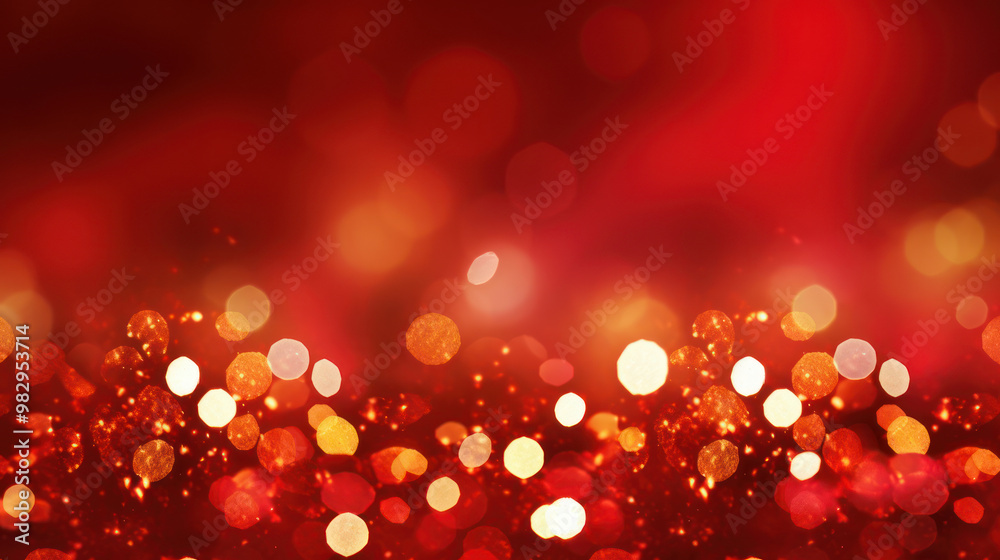Blur bookeh gold lights or flashes on a scarlet color background Blur bookeh gold lights or flashes on a scarlet color background