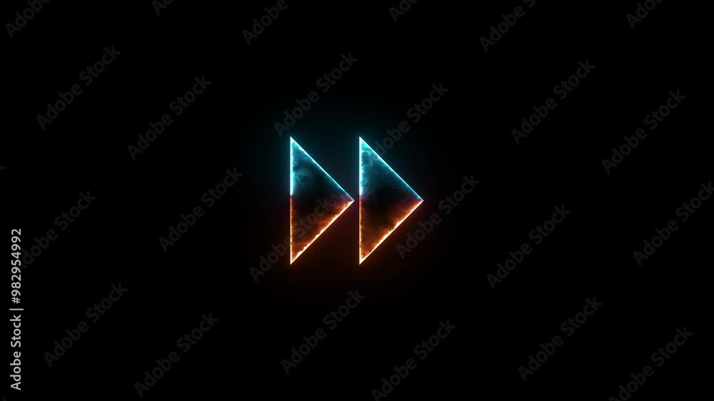 Fast forward symbols icon glow neon fire symbol animation Fast forward symbols icon glow neon fire symbol animation