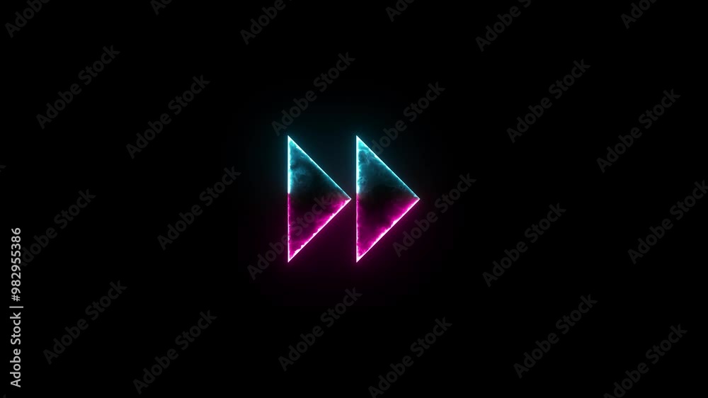 Fast forward symbols icon glow neon fire symbol animation Fast forward symbols icon glow neon fire symbol animation