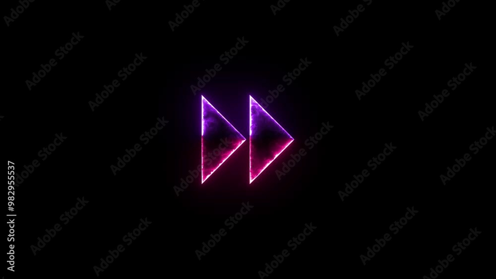 Fast forward symbols icon glow neon fire symbol animation Fast forward symbols icon glow neon fire symbol animation