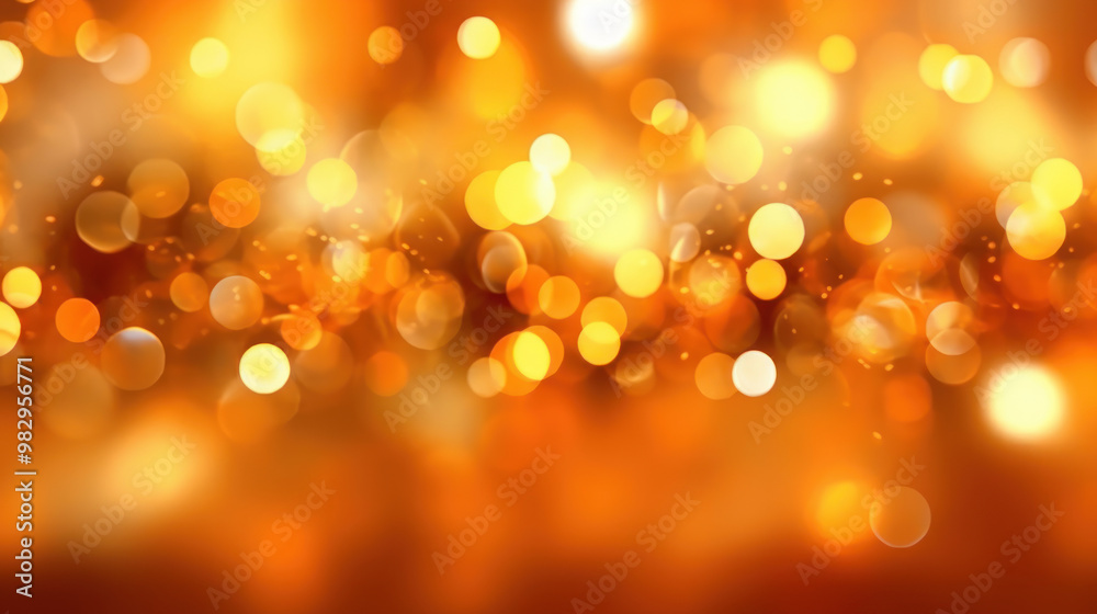 Blur bookeh gold lights or flashes on a vivid orange color background Blur bookeh gold lights or flashes on a vivid orange color background
