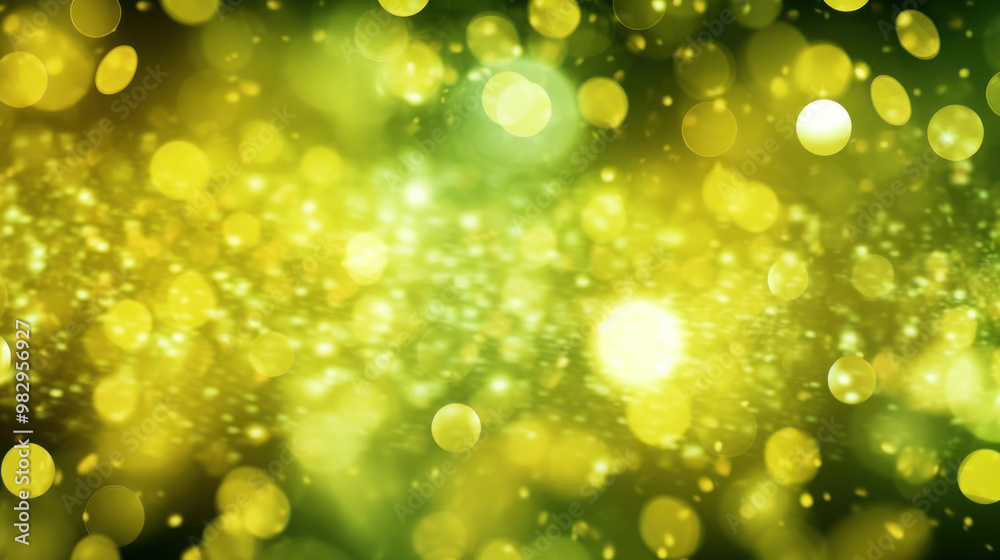 Obraz premium Blur bookeh gold lights or flashes on a vivid lime color background