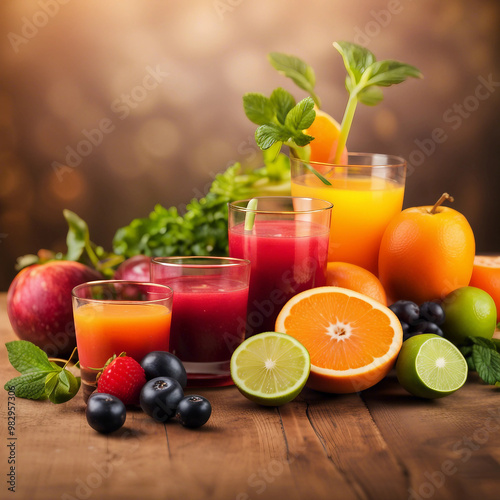 delicious fresh juice illustration background