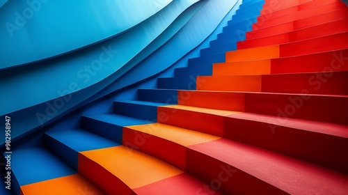 Wallpaper Mural Colorful stairs and colorful wall background. Torontodigital.ca