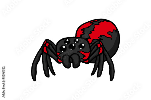 Red Black Spider Cartoon photo