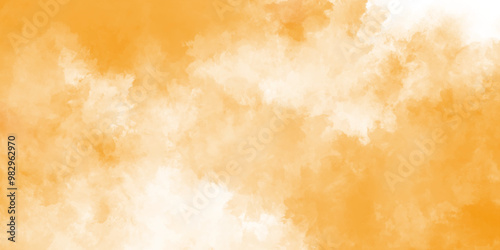 abstract  orange Grungy ink effect bright yellow and orange color shades watercolor background. watercolor background concept for banner,  Multicolored splashed watercolor background with stains.	
