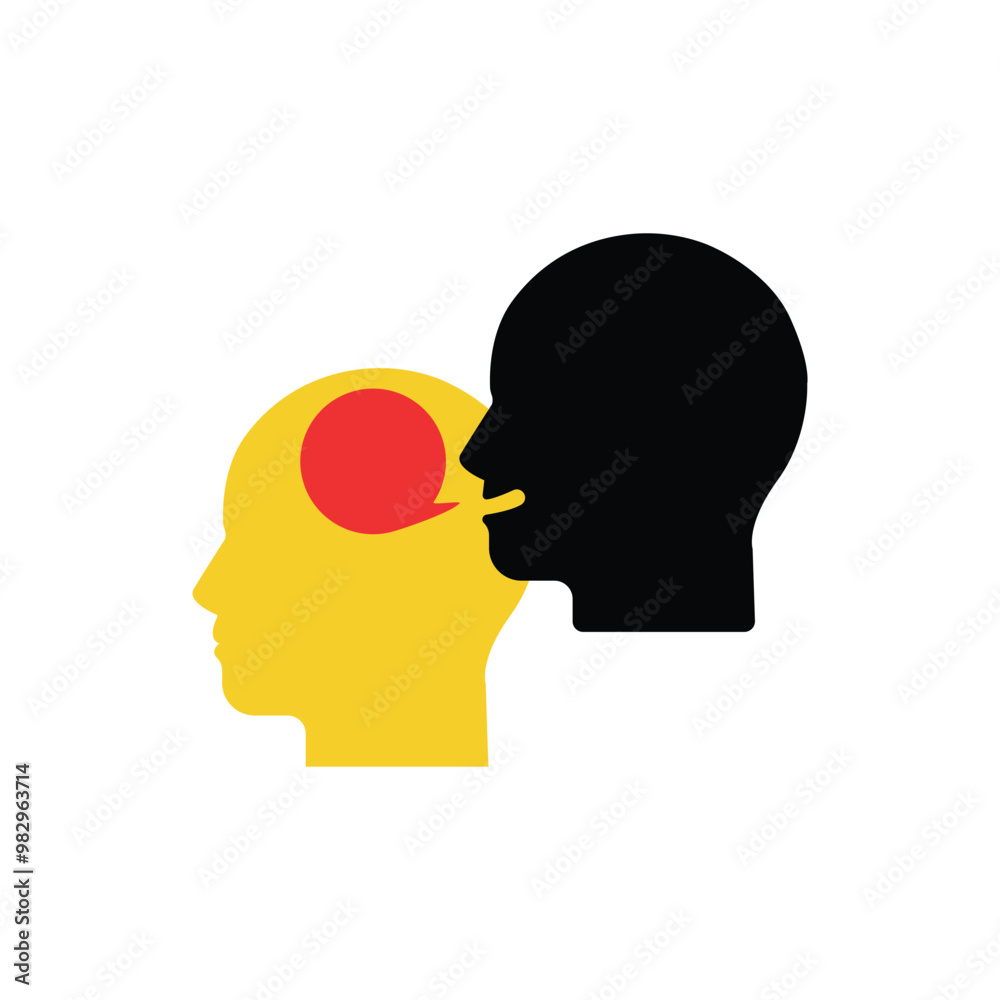two heads with talk bubble like gossip icon. flat cartoon trend modern simple secret whisper logotype graphic art design isolated on white background. two heads with talk bubble like gossip icon. flat cartoon trend modern simple secret whisper logotype graphic art design isolated on white background.