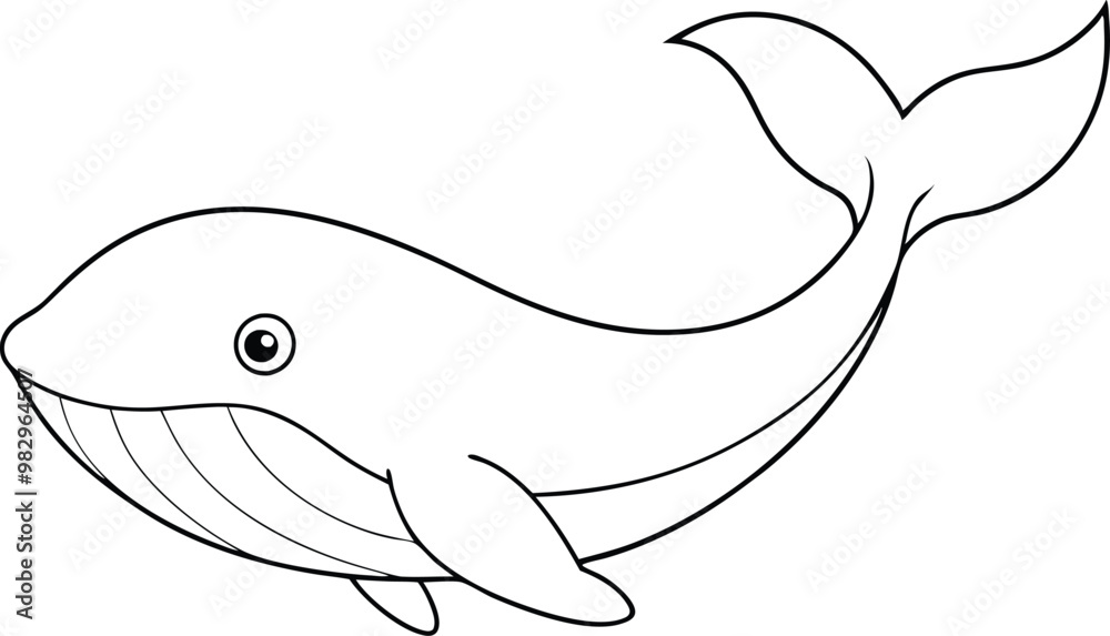 Fototapeta premium Gentle Giants of the Sea Whale Coloring Magic for Kids