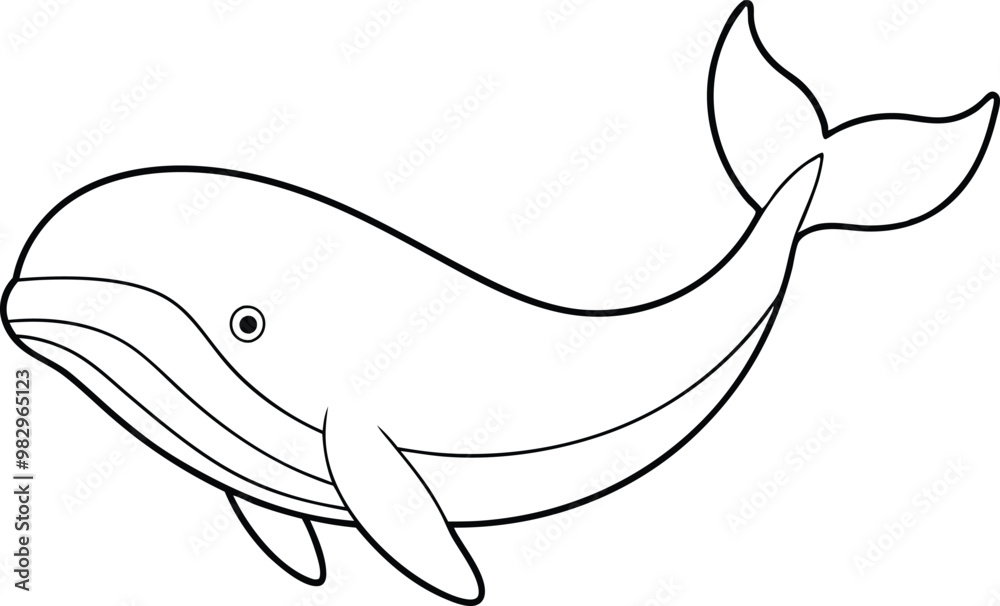 Fototapeta premium Whimsical Whales Color the Ocean with Vector Art Fun 