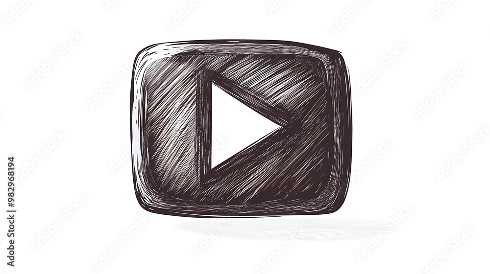 Hand drawn play button icon on transparent background, Hand drawn play button icon isolated on white or transparent background. Play button icon. Hand drawn play button icon on transparent background, Hand drawn play button icon isolated on white or transparent background. Play button icon.
