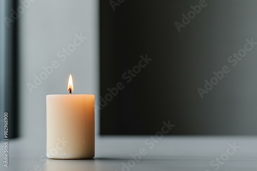 Burning Candle with Soft Glow: Relaxation, Peace, and Remembrance