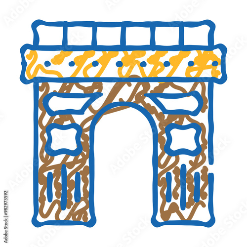 arch construction doodle icon sketch vector. arch construction sign. isolated symbol illustration