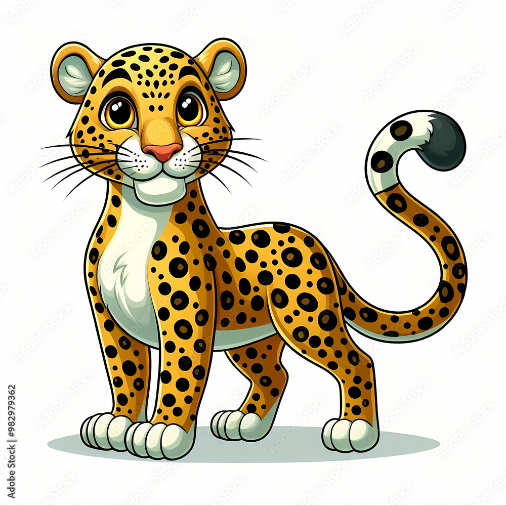 Illustration of  Leopard against a white background