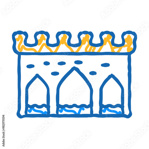 aqueduct antique construction doodle icon sketch vector. aqueduct antique construction sign. isolated symbol illustration