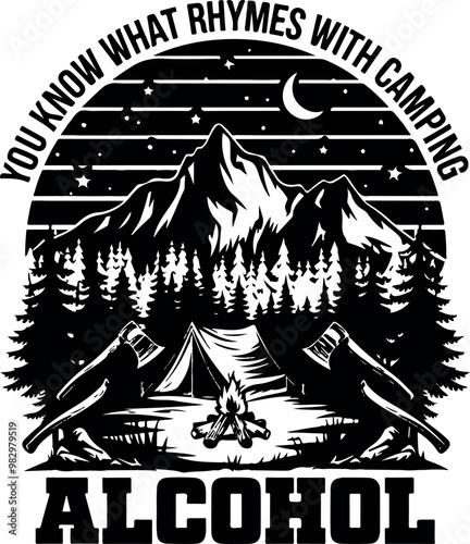 Camping T-shirt Design