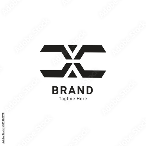 simple logo with the initials X in black