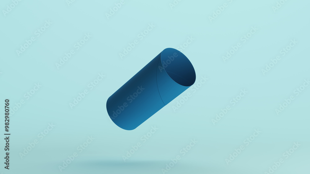 Cardboard tube toilet roll paper tube blue monochrome hygiene pale blue background 3d illustration render digital rendering Cardboard tube toilet roll paper tube blue monochrome hygiene pale blue background 3d illustration render digital rendering