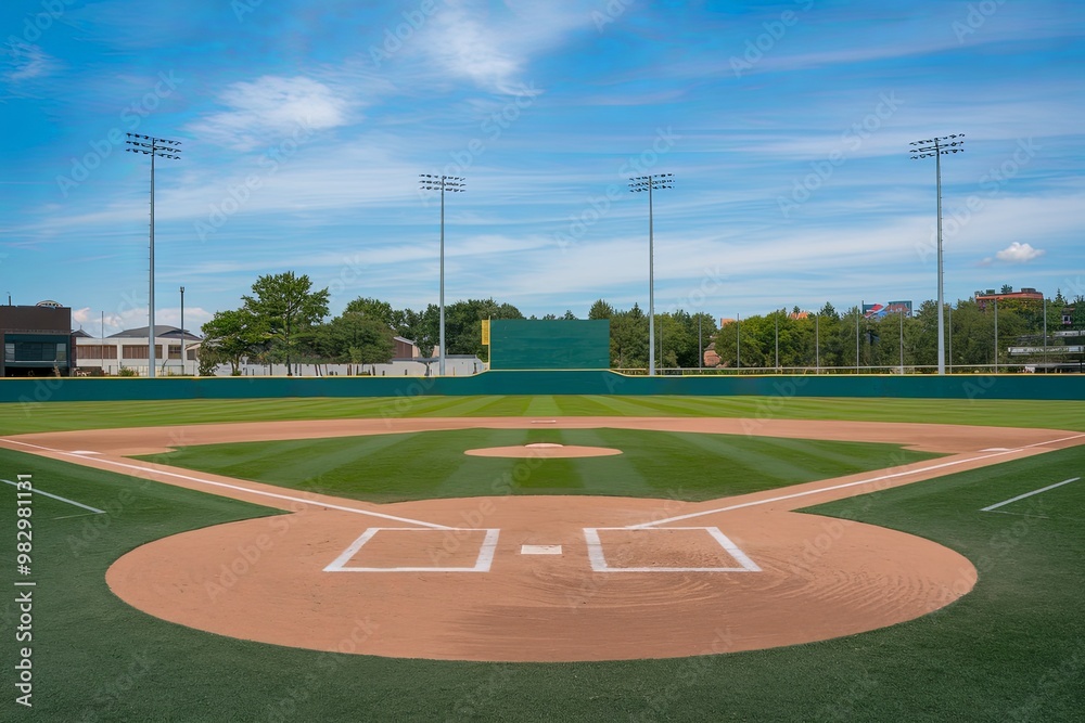 Fototapeta premium Baseball field, sports and leisure concept.