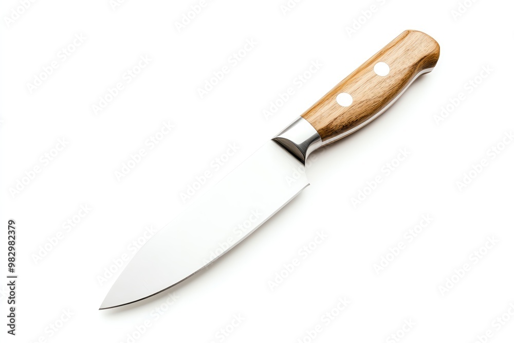 Elegant kitchen knife with a polished blade and wooden handle, ideal for culinary tasks and food preparation. Elegant kitchen knife with a polished blade and wooden handle, ideal for culinary tasks and food preparation.