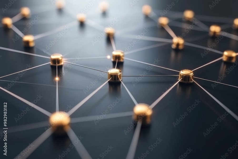 A detailed look at a complex network of nodes and connections illustrating advanced technology A detailed look at a complex network of nodes and connections illustrating advanced technology