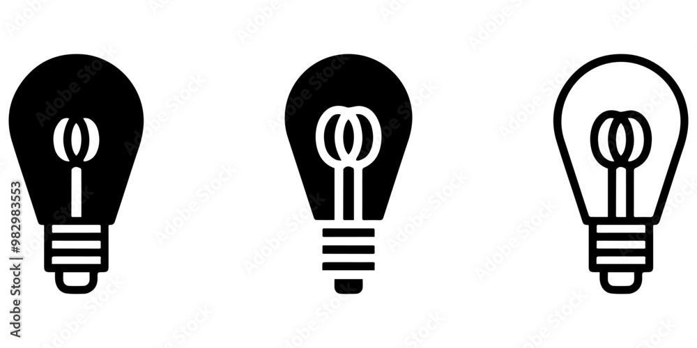 Lamp Icon Collection. Light bulb icon set. Lamp Icon Collection. Light bulb icon set.