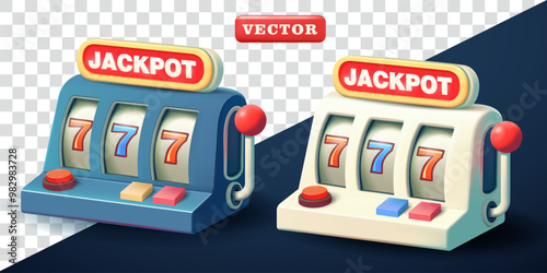 Slots Machine, 3d vector. Suitable for business, games and design elements