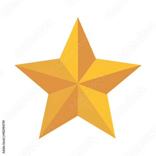 Golden star icon vector Isolated on white Background.