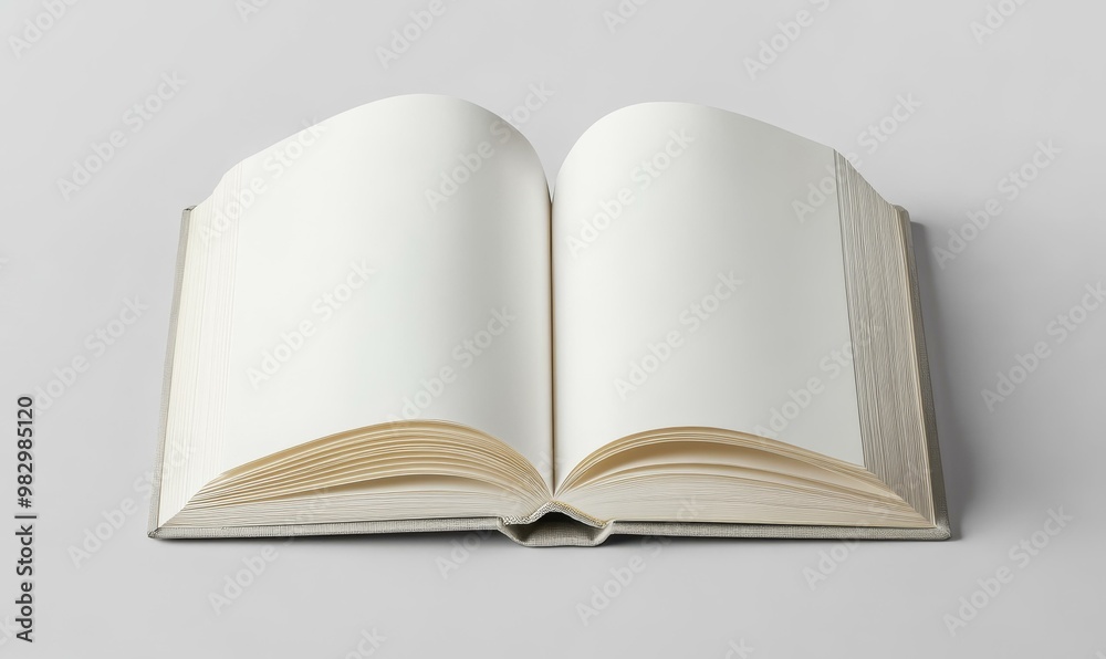 An open book with blank pages. An open book with blank pages.