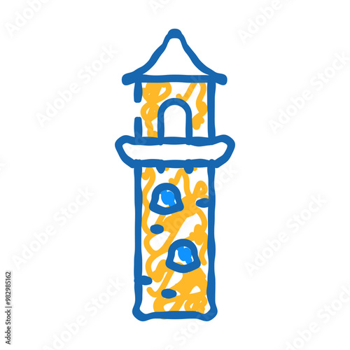 lookout tower doodle icon sketch vector. lookout tower sign. isolated symbol illustration