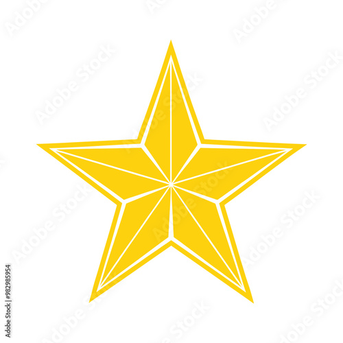 Golden star icon vector Isolated on white Background.