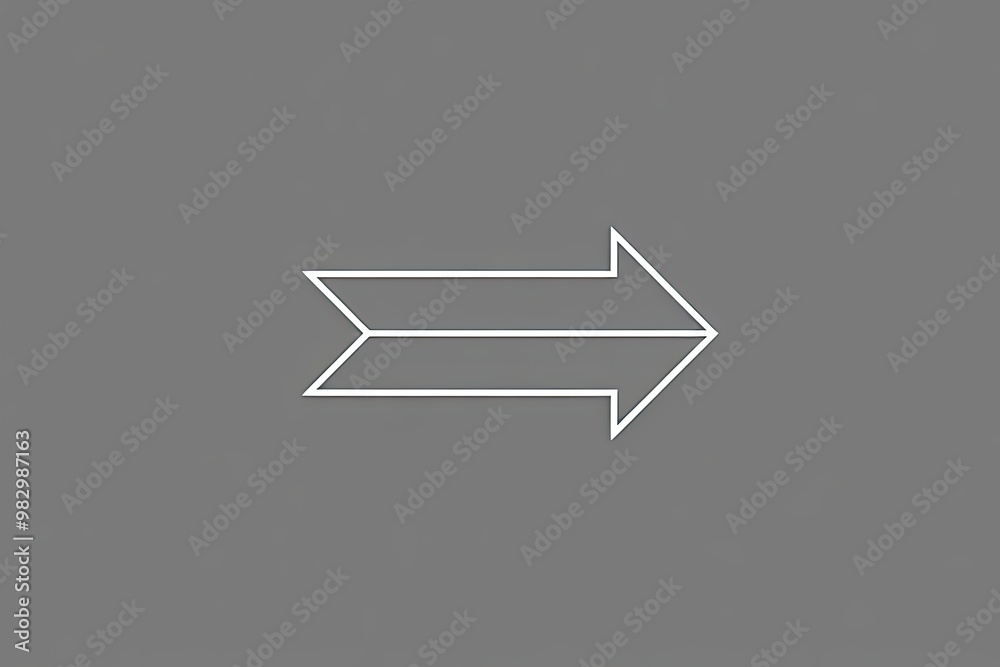 Minimalist Arrow Icon Simple Outline Design with Isolated Shape Minimalist Arrow Icon Simple Outline Design with Isolated Shape