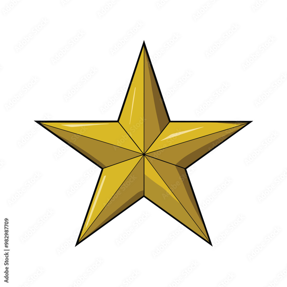 Golden star icon vector Isolated on white Background. Golden star icon vector Isolated on white Background.