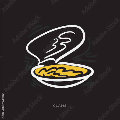Clams freehand drawing in Doodle style.