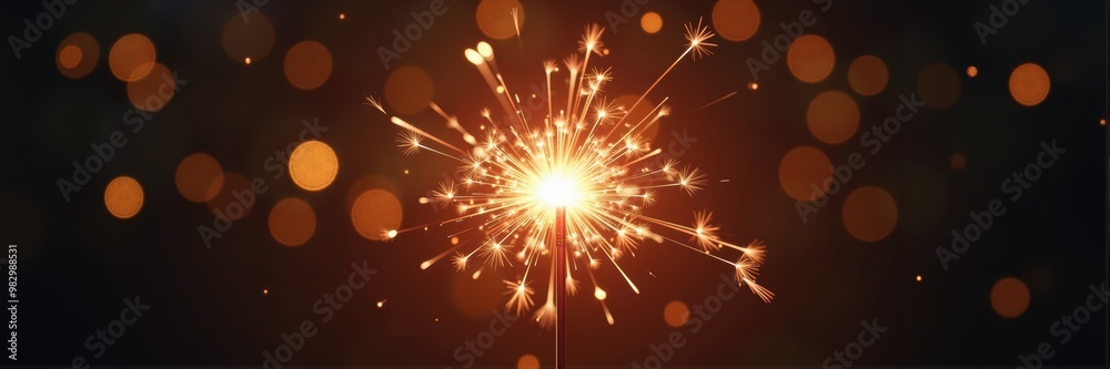 Naklejka premium A vibrant sparkler igniting joy, perfect for celebrations, events, and festive occasions, adding a touch of magic to any project.