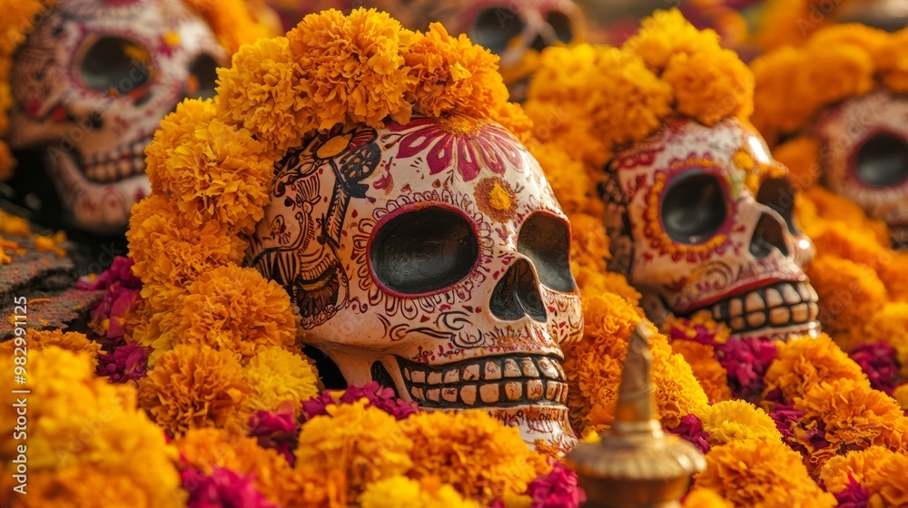 Sugar Skull Mandala: Indian Art Meets Dia de los Muertos