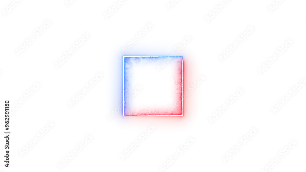 Square shape symbol icon neon glow on transparent background blue red color Square shape symbol icon neon glow on transparent background blue red color
