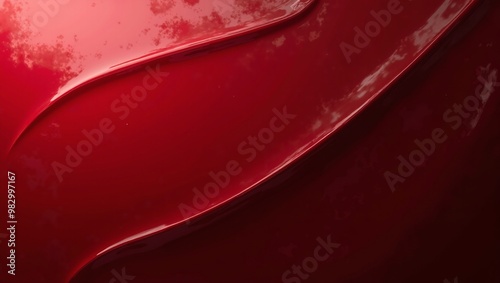 Highly reflective lacquer texture in red and black for modern design