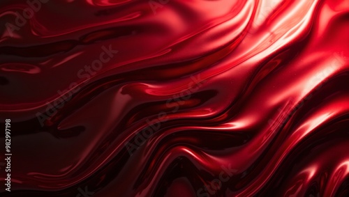 Highly reflective lacquer texture in red and black for modern design