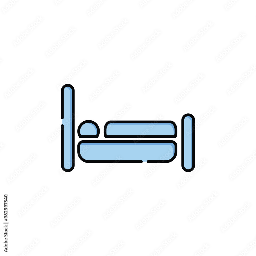 Sleeping Icon Vector. Hotel Sleep Icon. Lineal or Linear Color. Sleeping Icon Vector. Hotel Sleep Icon. Lineal or Linear Color.
