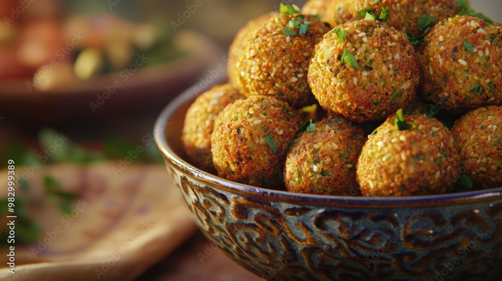 Close-Up of Falafel in a Bowl Close-Up of Falafel in a Bowl