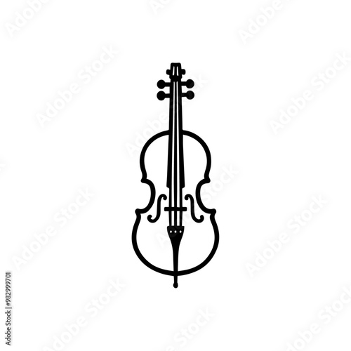 violin isolated on white,  vector illustration