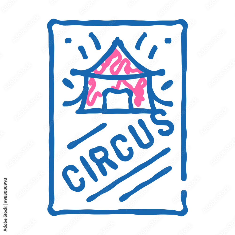 circus poster doodle icon sketch vector. circus poster sign. isolated symbol illustration circus poster doodle icon sketch vector. circus poster sign. isolated symbol illustration