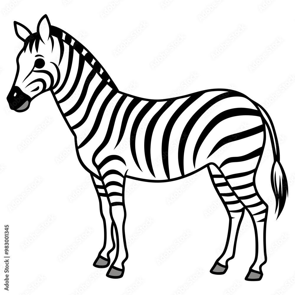 Obraz premium Minimalistic Zebra Line Art with Abstract Black and White Stripes