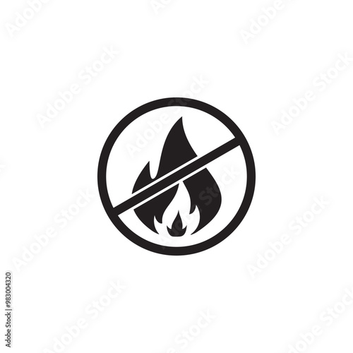 non flammable icon symbol sign vector
