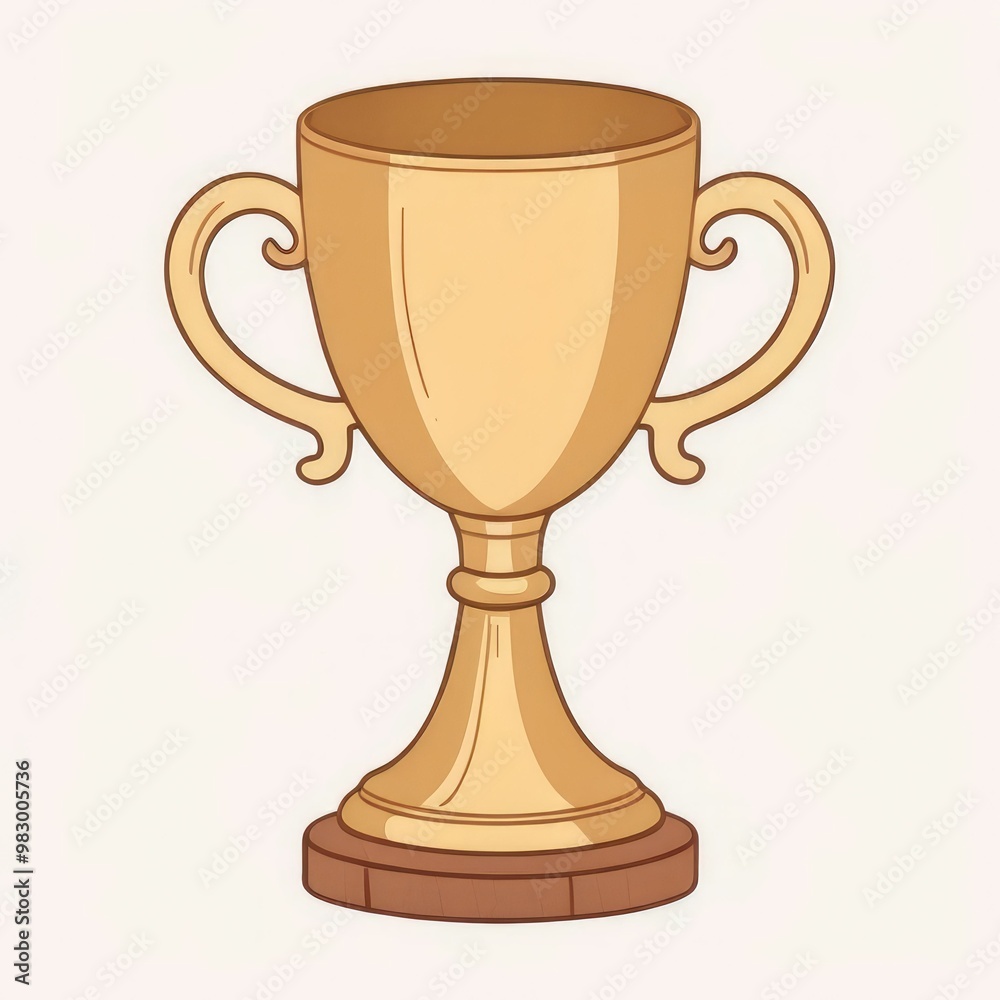 vector An elegant golden goblet cup with a detailed handle vector An elegant golden goblet cup with a detailed handle