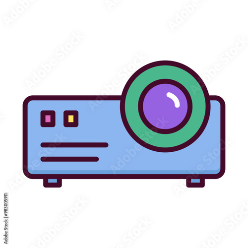 Projector icon in linear color style